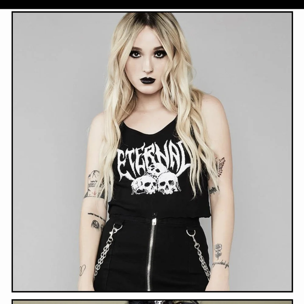 **SOLD** Eternal Goth Cropped Tank Top - Picture 1 of 6